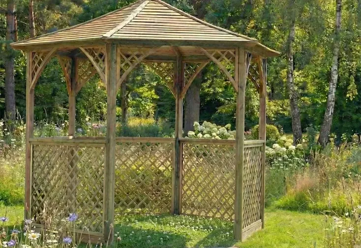 Kiosque de jardin bois autoclave - Vivaldi Lite 3,3 m² H. 2,45 m