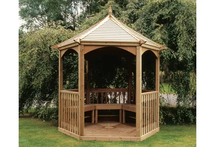 Kiosque de jardin en bois autoclave - Brompton 4,6 m² H. 2,75 m