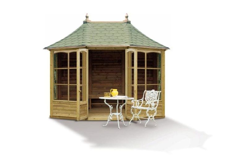 Kiosque de Jardin Fermé en Bois Traité avec Toit en Shingle 8,5 m²