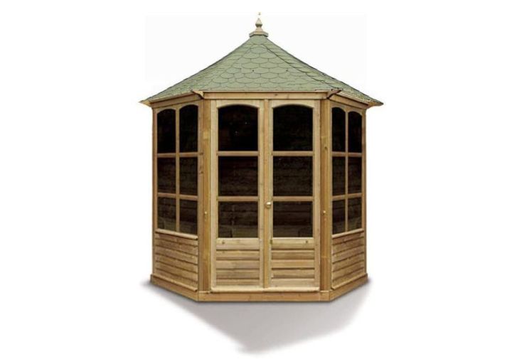 Kiosque de Jardin Fermé en Bois Traité avec Toit en Shingle 3,75 m²