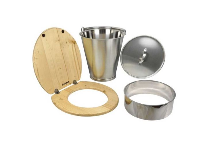 Kit de fabrication toilettes sèches avec seau en inox 15 L