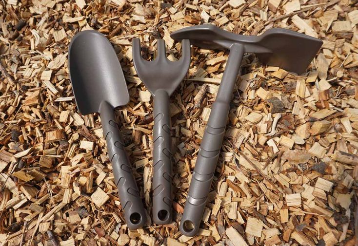 Kit 3 outils de jardinage : transplantoir, binette et griffe - Calipso