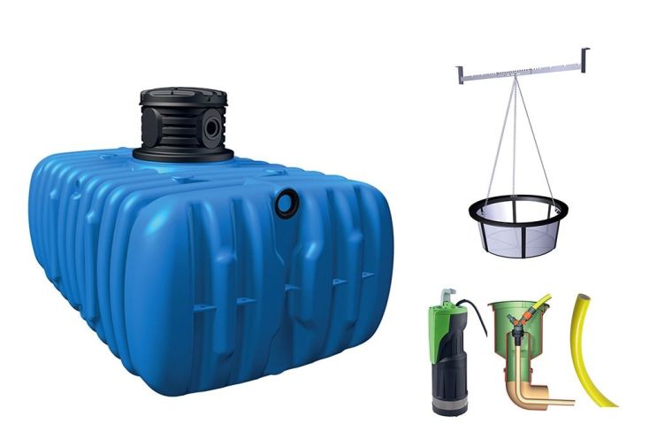 Cuve Enterrée Plate Kit Récupérateur d'Eau Flat Confort 3000 L