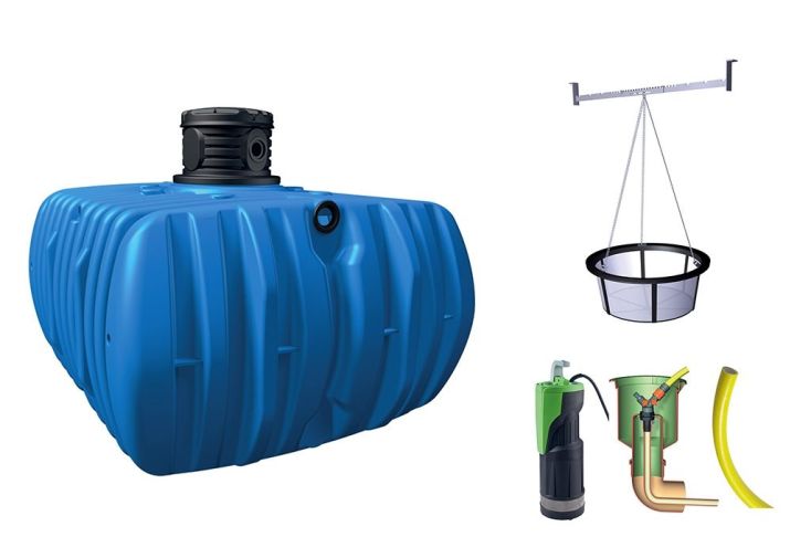 Cuve Enterrée Plate Kit Récupérateur d'Eau Flat Confort 5000 L