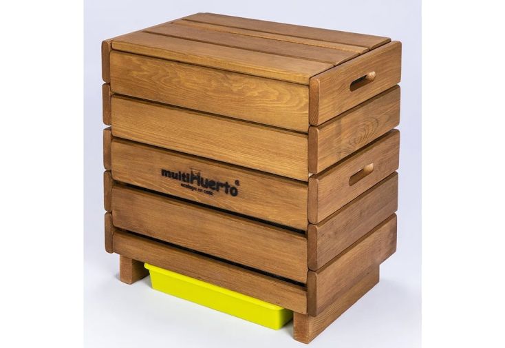 Lombricomposteur en bois autoclave certifié 2 plateaux 56 L - Frutero