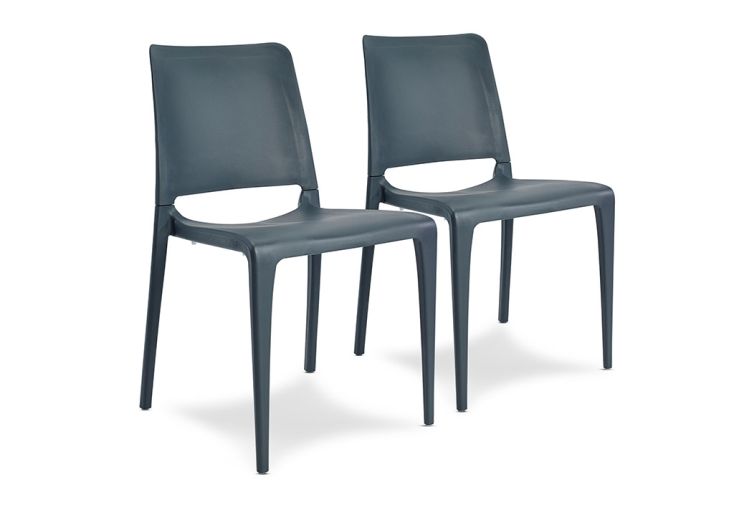 Lot de 2 chaises de jardin empilables en polypropylène Hall