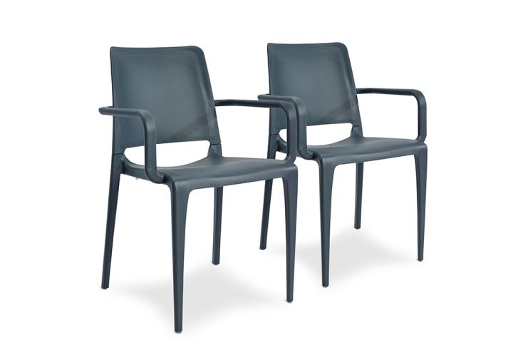 Lot de 2 fauteuils de jardin empilables en polypropylène Hall