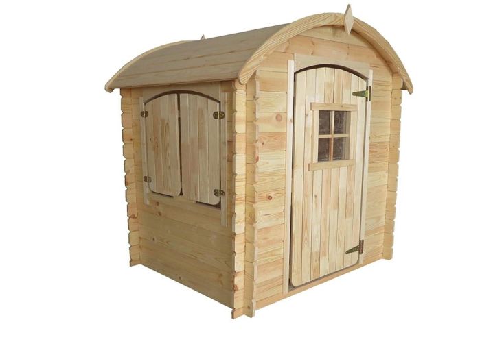 Cabane Maison d’Enfants en Bois Brut Patty Toiture Arrondie – 1 x 1 m