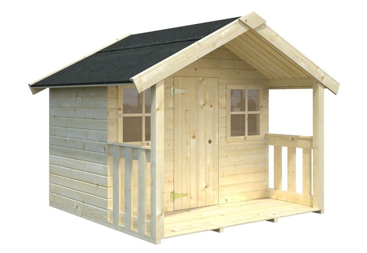 Maisonnette pour enfant en bois de pin brut - Felix