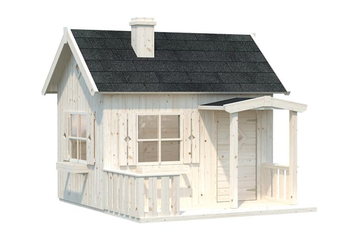 Maisonnette pour enfant en bois de pin brut - Otto