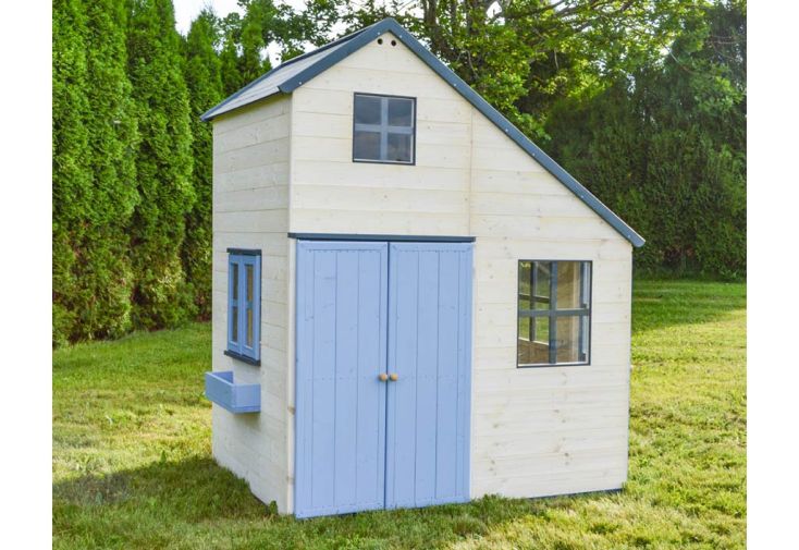 Maisonnette pour enfant en bois de pin brut – 120 x 160 x 200 cm