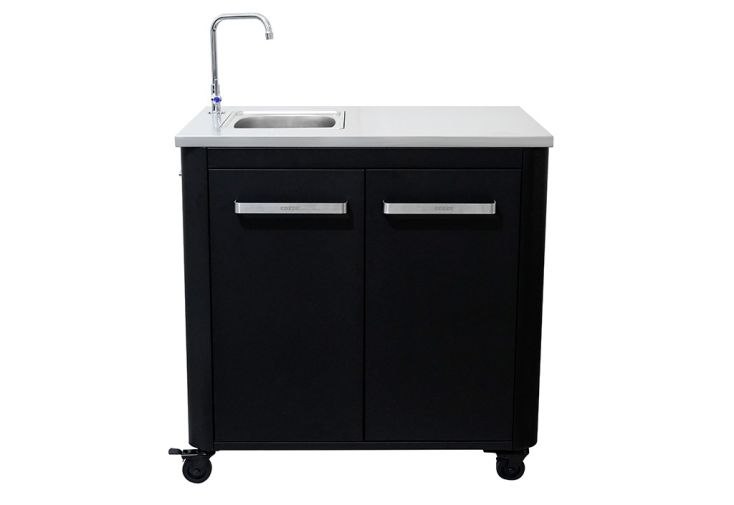 Meuble de cuisine d’été acier zingué et inox + évier – 93 x 67 x 90 cm