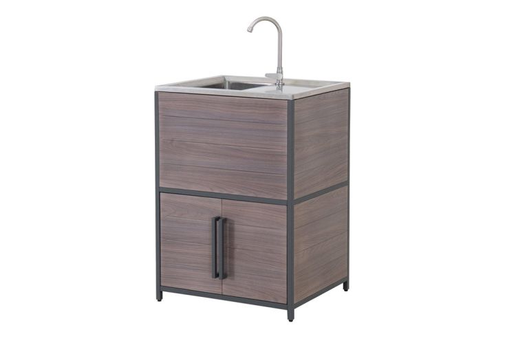 Meuble évier pour cuisine extérieure en acier Mambo – 64 x 54 x 92 cm