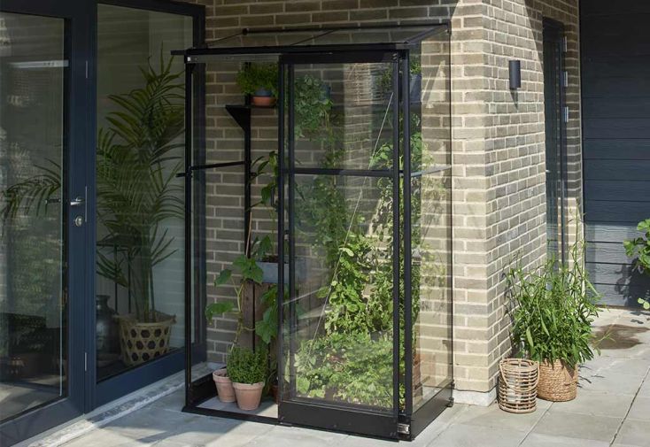 Serre de jardin adossée en verre trempé Qube Lean-to 24 – 0,8 m²