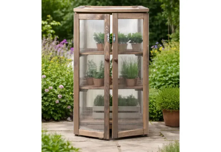  Serre de balcon pour semis en bois et polycarbonate 3 étages