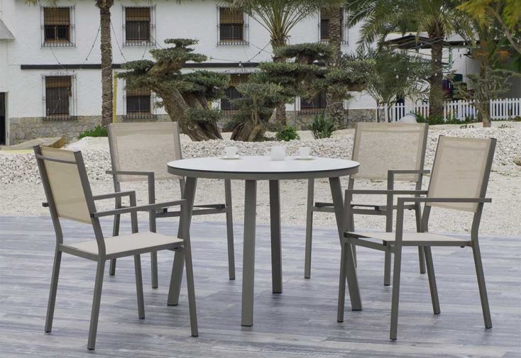 Salon de jardin en aluminium California Corcega – 4 chaises