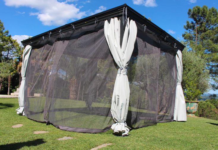 Moustiquaire universelle pour tonnelle adossée ou autoportée 2,75 x 2,75 m
