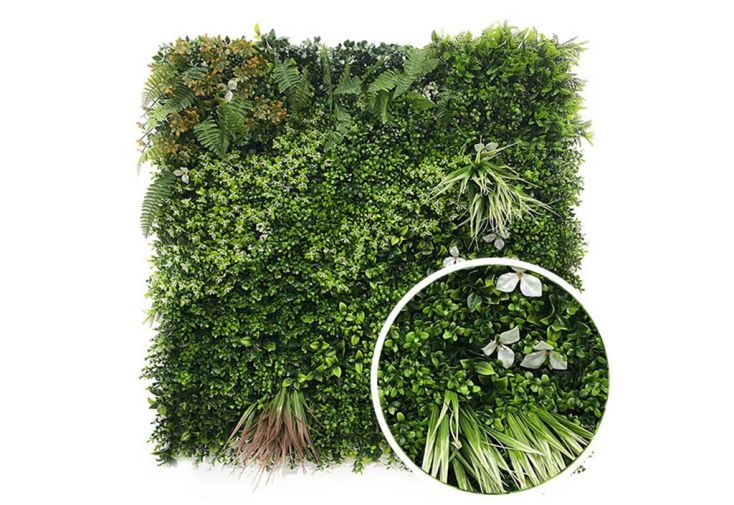 Mur végétal d'extérieur en polyéthylène et plastique 1 x 1 m – Jungle