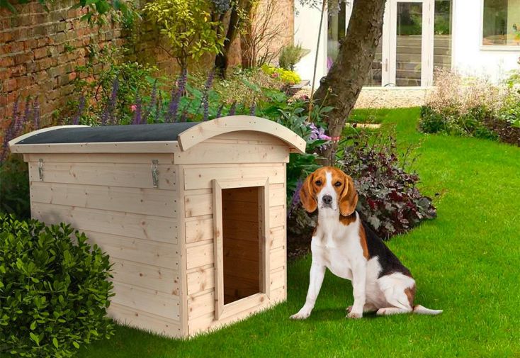 Niche pour chien en bois brut 73 x 90 cm - M405