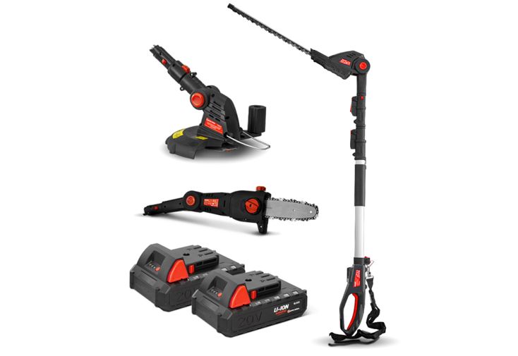 Outil de jardinage 3 en 1 : taille-haies, élagueuse et coupe bordures – 20 V