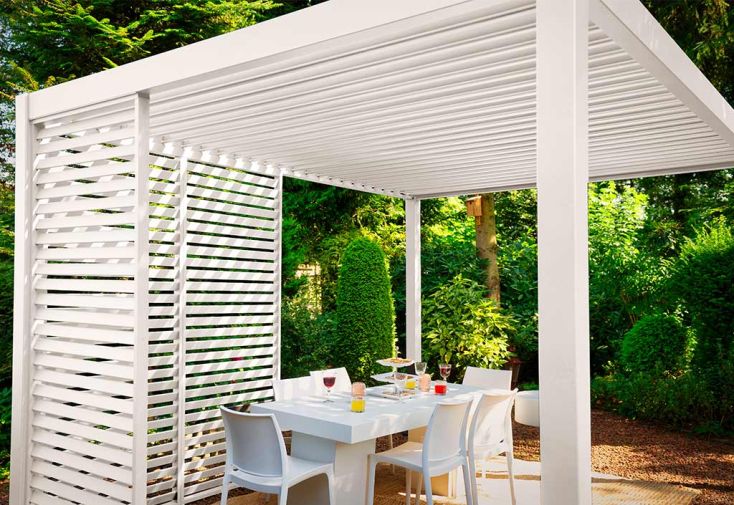 Panneau brise-vue en aluminium pour pergola Ombréa 1,3 m