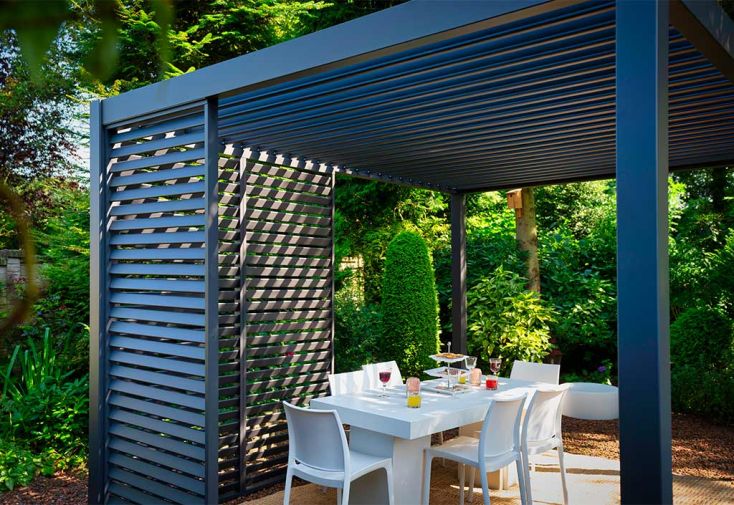 Panneau latéral brise-vue en aluminium pour pergola Ombréa 1,2 m