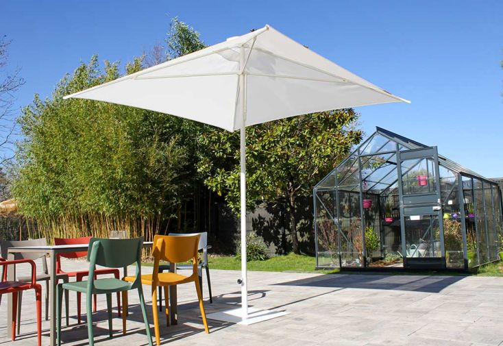 Parasol en aluminium laqué et toile en oléfine 250 x 250 cm - Eolo