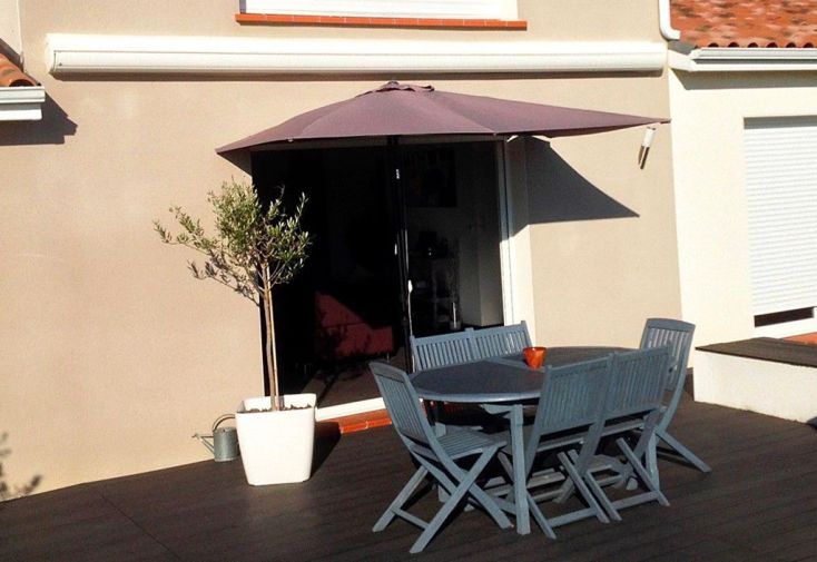 Parasol de balcon rectangulaire 3 x 1,5 m – Taupe