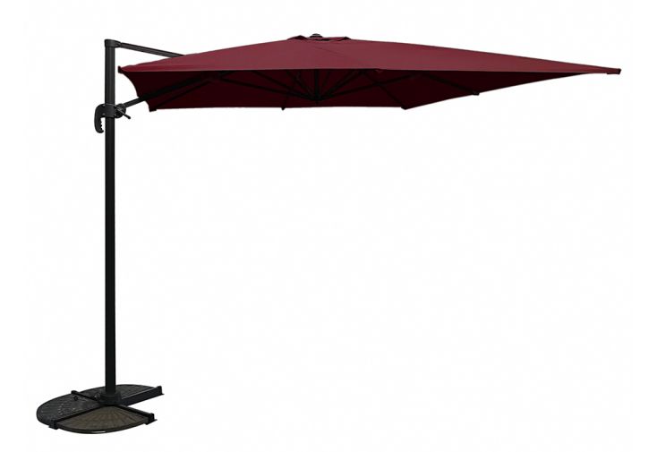 Parasol déporté carré en aluminium et polyester 3,2 x 3,2 m