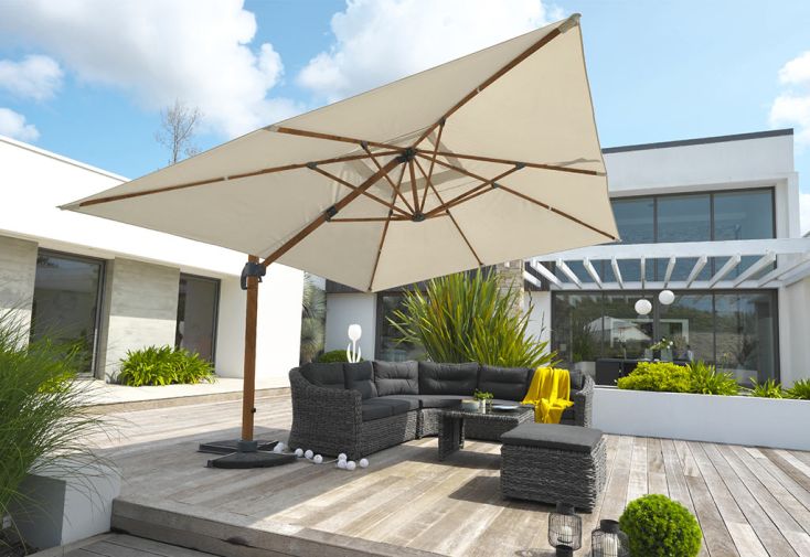 Parasol Déporté en Aluminium et Polyester Sevilla 3 x 4 m