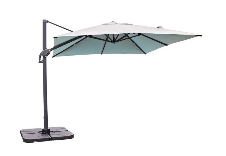 Parasol déporté en aluminium et polyester Sevilla 2,5 x 2,5 m