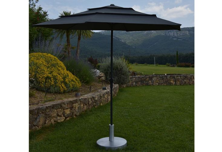 Parasol Droit 3 m Aluminium Toile avec Aération – Canopy Gris