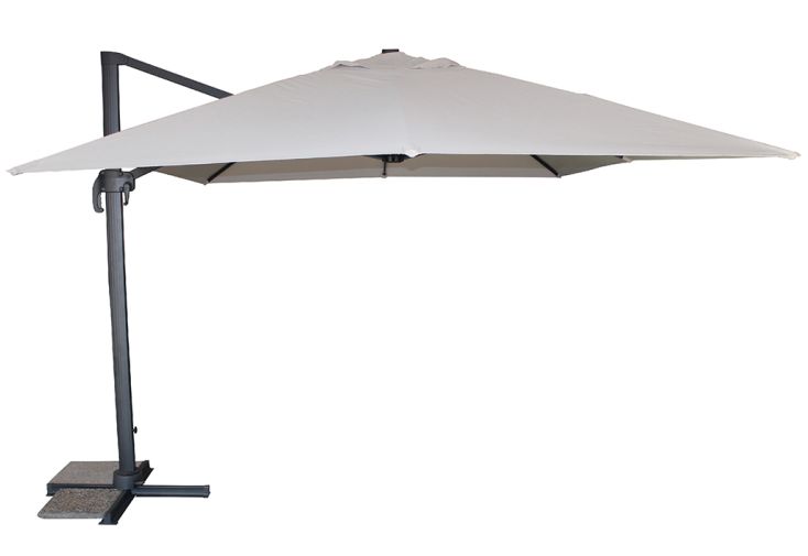 Parasol déporté en aluminium et polyester gris 4x3m Sevilla