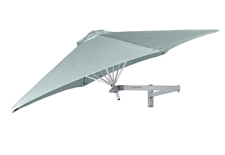 Parasol mural rond 270 cm + bras Néo - Wallflex toile Sunbrella