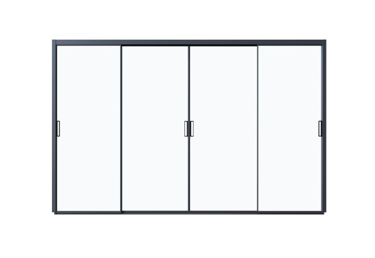 Panneaux coulissants en verre trempé pour pergola Ombréa - 4 m