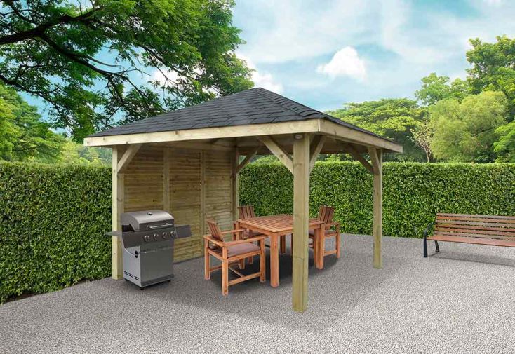 Pavillon en Bois Traité Autoclave (347x347cm)