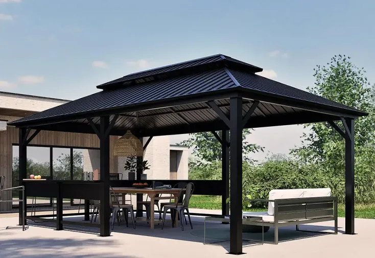 Pavillon de jardin en aluminium et acier galvanisé Bondi – 21,7 m²