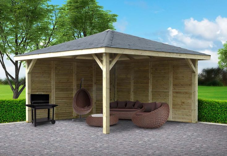 Pavillon de jardin en bois d’épicéa traité autoclave - Kiosk 14,75 m²