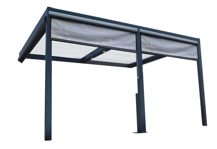 Pergola Bioclimatique Adossée Aluminium + Station Énergie Inéa 14 m²