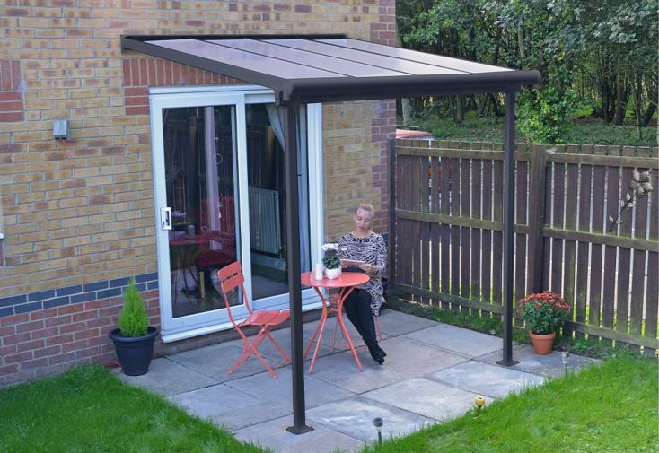 Pergola adossée en aluminium et polycarbonate 224 cm – Sierra