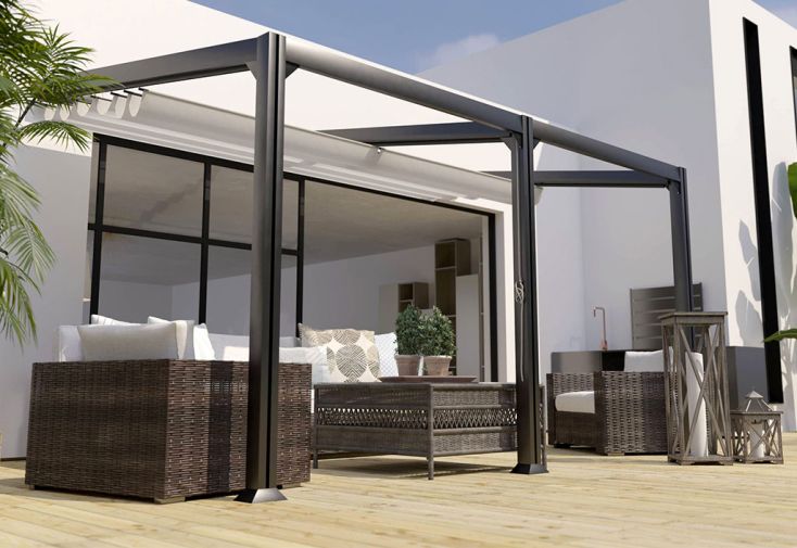 Pergola adossée en aluminium 3 x 4 m - Antigua