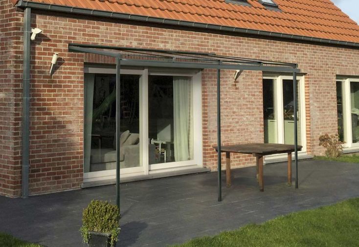 Pergola en Aluminium et Polycarbonate Grise Xtra (295x305)