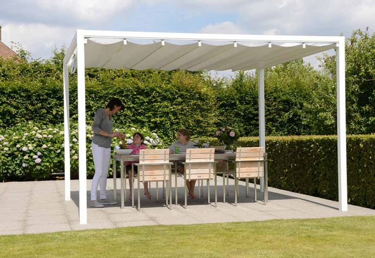 Pergola en Aluminium Prostor Cabana 3,50 x 3,50 m + Toile PVC Etanche