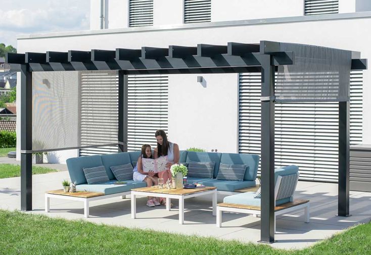 Pergola en aluminium Yamba anthracite 14,6 m²