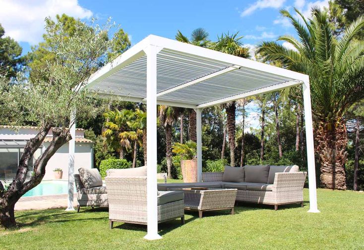 Pergola Autoportante Lames Orientables Aluminium Maia 9 m² (Pls Coloris)