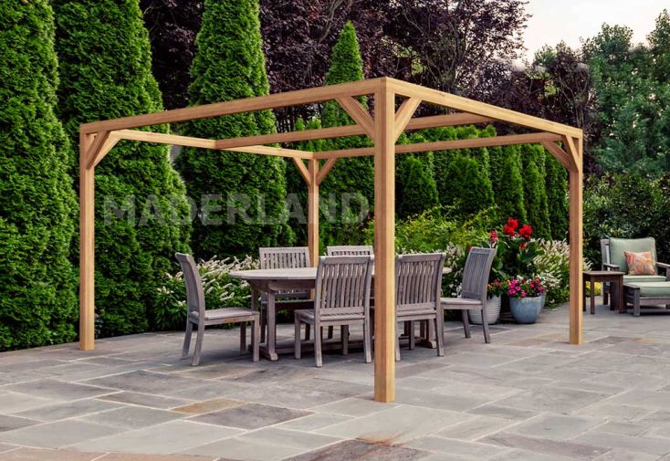 Pergola autoportée en bois lamellé collé - Tarragona