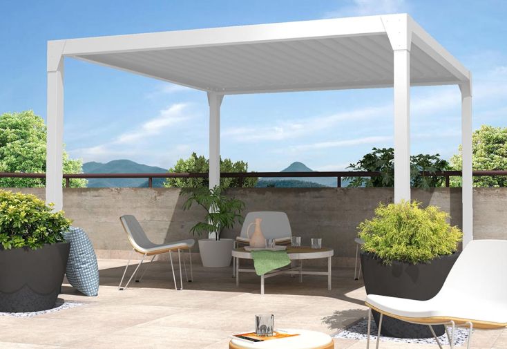 Pergola bioclimatique en aluminium motorisée Beryl - 14 m²