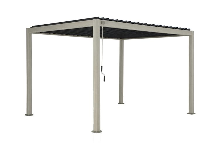 Pergola bioclimatique en aluminium effet bois Ombréa - 12 m²