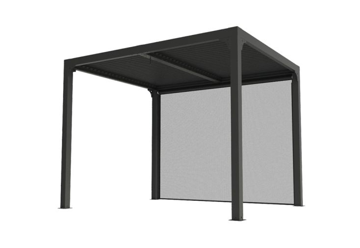 Pergola bioclimatique alu 7,2 m² - store latéral 1 côté 3m