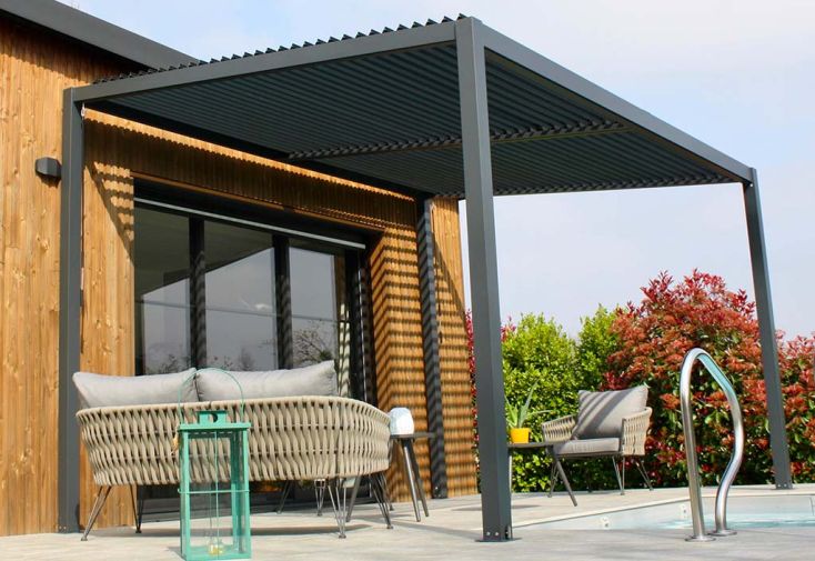 Pergola Bioclimatique Lames Orientables en Aluminium Tramonto 12 m²